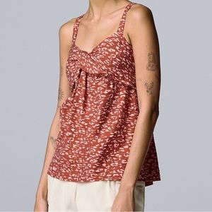 Simply Vera Vera Wang Rust Patterned Tank Top XL